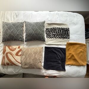 Assorted throw pillows